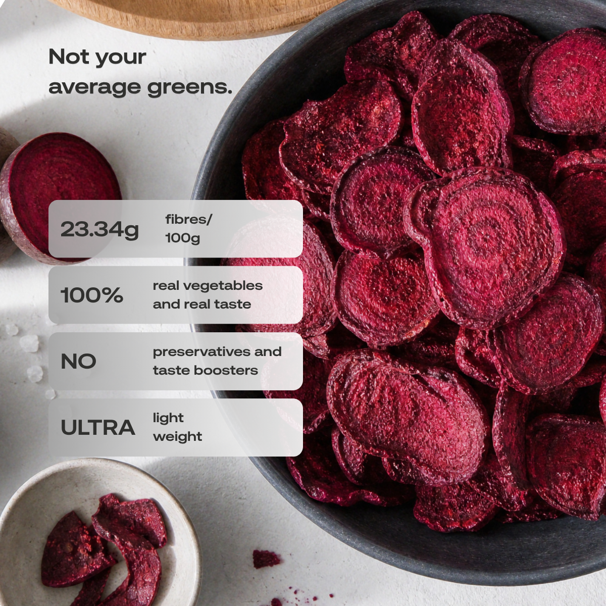 Gefriergetrocknete Rote-Bete-Chips – Natürlicher Gemüse-Snack