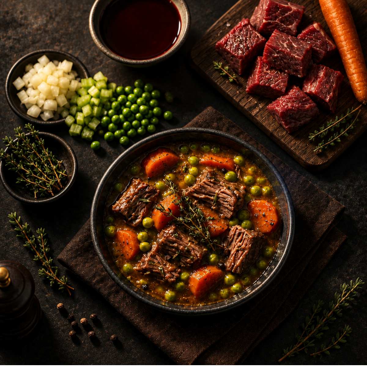 Langsam geschmortes Rindfleisch