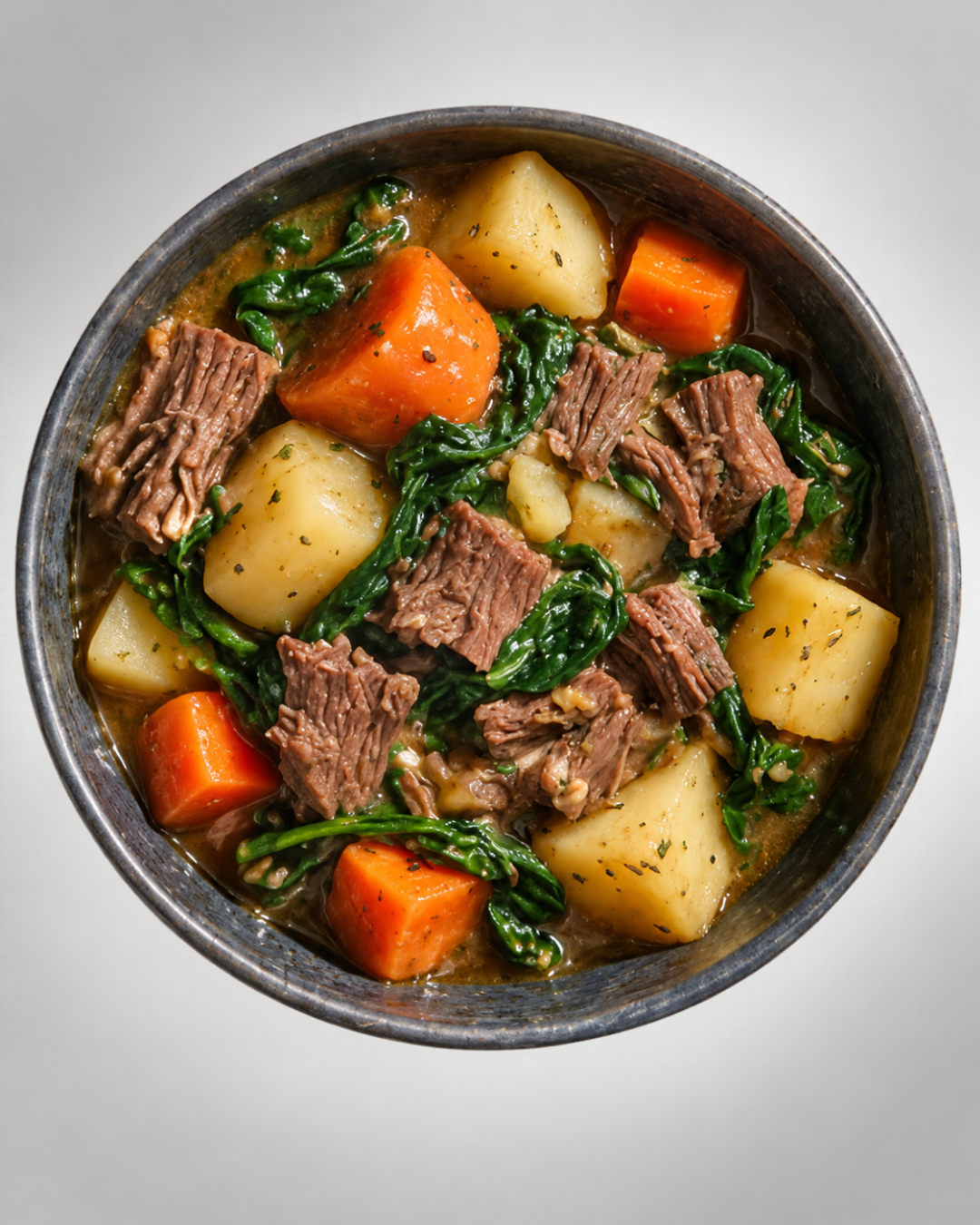 Beef with Spinach and Potatoes